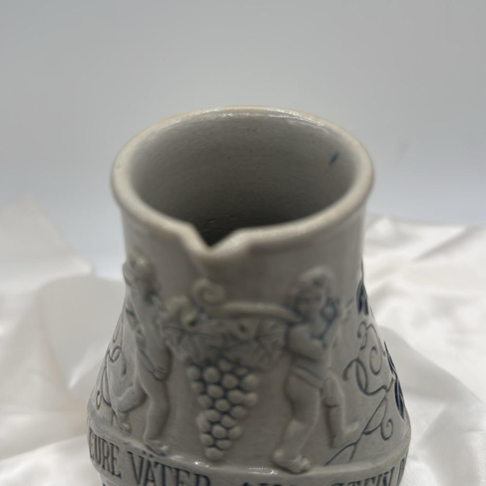 a German Wicke-Werk salt-glazed stoneware creamer, likely mid-20th century. - Picture 5 of 6
